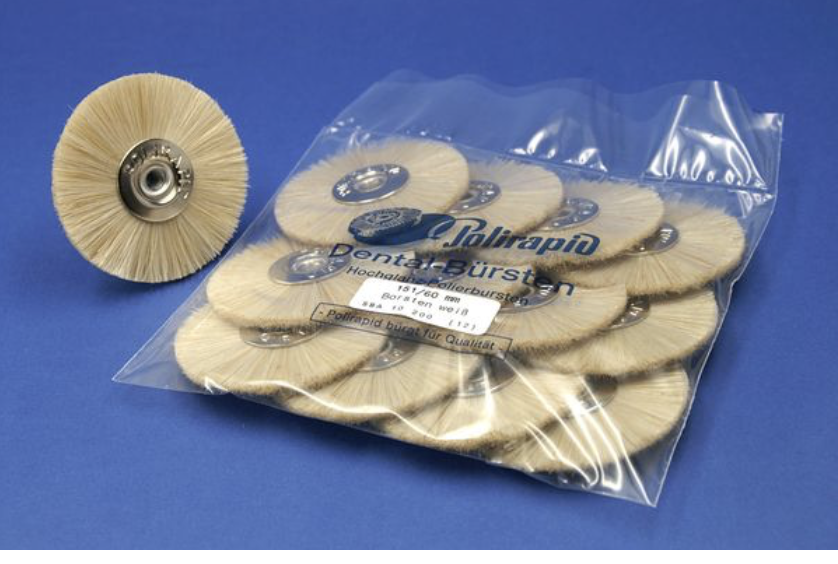 Schmalbürste mit weißem und grauen Ziegenhaar und Roshaar